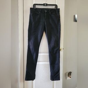 VINCE Women's Black Stone Ankle Zip Cotton Skinny Leg Jeans Size 30